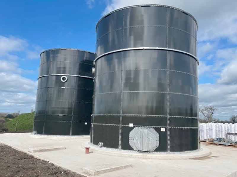 Glass fused to steel (GFS) tanks installed at STW facility